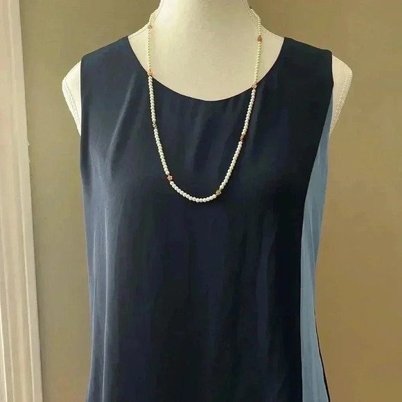 ❤️2/$30❤️[O2]BCBGMaxAzria Haley BluePink Color Block Layered Shirt Tank Dress - Picture 3 of 8